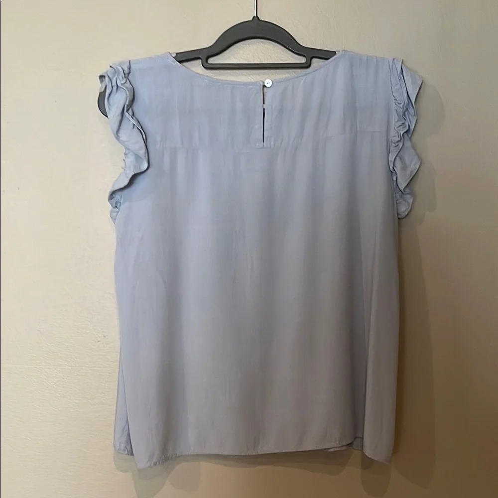 Light Blue Ruffled Top with Embroidery - Picture 5 of 5